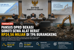 Rapat Pansus XVI DPRD Kabupaten Bekasi membahas temuan BPK terkait sewa alat berat di TPA Burangkeng.