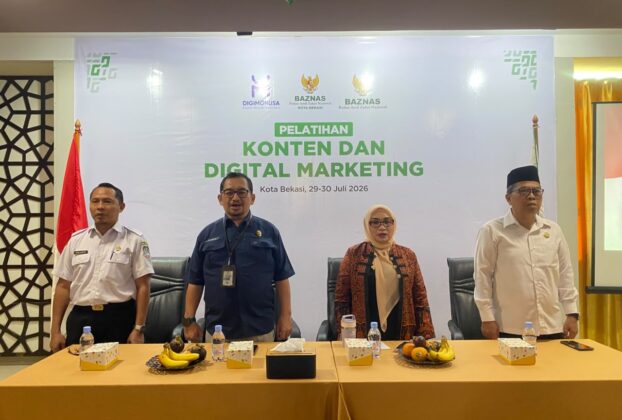 Peserta mengikuti Pelatihan Konten dan Digital Marketing BAZNAS RI bagi pelaku UMKM di Asrama Haji Kota Bekasi.
